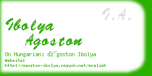 ibolya agoston business card